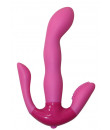 Vibratore Punto G con Stimolatore Clitoride ed Anale in Puro Silicone 18 x 3,5 cm.