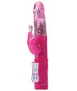 Vibratore Rabbit BUNNY PINKLY con Testa e Perle Rotanti 22 x 3,2 cm.