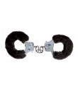 Omaggio Manette "Love-Cuffs" Nere In Metallo Rivestite In Peluche