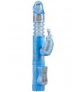 Vibratore Rabbit Azzurro con Spinta Su e Giu e Rotazione Ricaricabile USB 23 x 3 cm.
