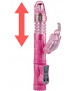 Vibratore Rabbit Rosa con Spinta Su e Giu e Rotazione Ricaricabile USB 23 x 3 cm.