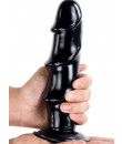 Typhon - Dildo Anale con Rilievi 22 x 5,5 cm. Nero