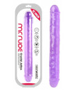 Fallo Doppio Realistico Crystal Jelly Viola 30 x 3.8 cm.