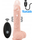 Vibratore Realistico con Spinta in Silicone con Telecomando Wireless 21 x 4,2 cm. color Carne