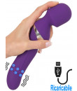 Vibratore con Perle Rotanti + Massaggiatore 2 Motori Ricaricabile USB in Puro Silicone 24 x 4,6 cm.