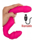 Strap On Vibrante Senza Lacci in Puro Silicone Ricaricabile USB 21,8 x 3,9 cm.