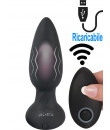 Cuneo anale pulsante in silicone nero con telecomando wireless 14 x 4,1 cm.