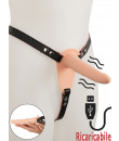 Strap On vibrante per donna in silicone color carne con cintura regolabile 15,7 x 3,8 cm.