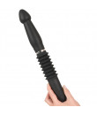 Sex machine portatile con vibratore in silicone nero con ventosa removibile 36,3 x 3,2 cm.