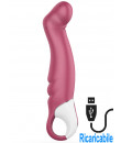 Satisfyer Petting Hippo Vibratore Punto G in Silicone Flessibile 23 x 4 cm. Fucsia Ricaricabile USB