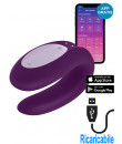 Satisfyer Double Joy Vibratore per Coppia in Silicone Controllabile con APP Ricaricabile USB Viola