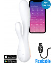 Vibratore Rabbit in Silicone 20,4 x 4,4 cm. Bianco Ricaricabile con USB e APP Gratuita