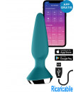 Satisfyer Plug-ilicious 1 Cuneo Anale Vibrante in Silicone 13,5 x 3,3 cm. BLU con APP Ricaricabile USB