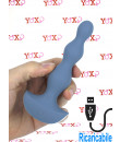 Satisfyer Lolli-Plug 2 Cuneo Anale Vibrante in Silicone 14 x 2,8 cm. Grigio Chiaro Ricaricabile USB
