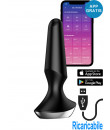 Satisfyer Plug-ilicious 2 Cuneo Anale Vibrante in Silicone 13,5 x 3 cm. Nero con APP Ricaricabile USB