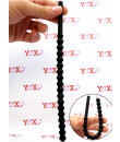 Sonda dilatatore uretra flessibile in silicone nero con 21 rilievi stimolanti 24 x 1,2 cm.