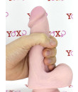 Fallo ultra realistico Triple Density King Cock color carne con ventosa e testicoli 17 x 3,8 cm.