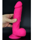 Fallo Realistico ultra morbido rosa 20,5 x 5 cm.