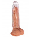 Guaina Ingrossa Pene Stimolante Dylan Trasparente 16,5 x 4 cm.