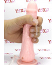 Fallo realistico eiaculante rosa con ventosa e pompa separata 20 x 4 cm.