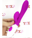 Vibratore rabbit fucsia in silicone con 30 vibrazioni 20 x 3,3 cm.