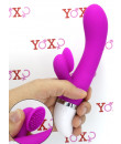 Vibratore rabbit in silicone viola con setole stimola clitoride 18,8 x 3,5 cm.