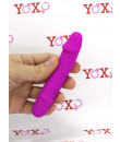 Mini vibratore realistico in silicone fucsia 12,7 x 2,5 cm.