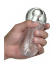 Masturbatore Trasparente Ice con Onde Stimolanti TPE