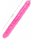 Fallo Doppio Realistico Crystal Jelly Rosa 30 x 3,8 cm.