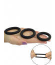 Set di Cockring in Silicone 3, 3,6 e 4 cm. Nero