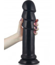 Dildo Anale Gigante con 3 Cappelle 28,5 x 7 cm. Nero