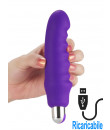 WAVER - Vibratore in Silicone con Rilievi Stimolanti 16,5 x 3,2 cm. Ricaricabile con USB Viola