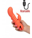 Vibratore Rabbit Ricaricabile USB in Silicone Arancione 11,5 x 3,75 cm.