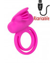 Anello Vibrante in Silicone Rosa da 5 cm. con Doppio Stimolatore Ricaricabile USB