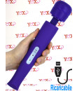 Vibratore Tipo Massaggiatore Ricaricabile Candy Pie Wand Viola 32 x 5,5 cm.