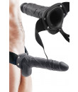 Fallo Strap-on Realistico Real Rapture Cavo Nero con Testicoli per Uomo o Donna 20,5 x 5 cm.