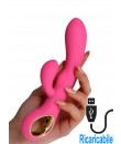 Vibratore Rabbit con Motore Doppio Ricaricabile USB in Silicone 18,8 x 3,2 cm.