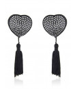 BURLESQUE - PASTIES COPRICAPEZZOLI "FRENCH" A FORMA DI CUORE Argento