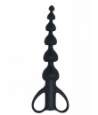 Catena Anale da 6 Palline a Forma di Cuori in Silicone Nero 15,4 x 3,2 cm.