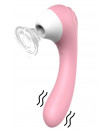 Succhia Clitoride con Impugnatura Vibrante in Puro Silicone Rosa 18,4 x 3,7 cm.