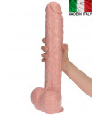 Fallo realistico gigante Made in Italy color carne con ventosa 40 x 6,6 cm.