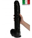 Fallo realistico gigante Made in Italy color nero con ventosa 40 x 6,6 cm.