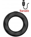 Anello rigido Rev Cockring vibrante in silicone nero ricaricabile USB 5,2 cm.