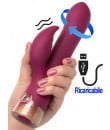 Vibratore rabbit Affair rotante in silicone rosa scuro ricaricabile USB 21,5 x 3,75 cm.