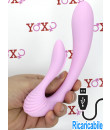 Vibratore doppio in silicone per Punto G e clitoride ricaricabile USB 18 x 3,2 cm rosa