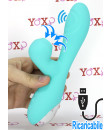 Vibratore Rabbit in Silicone con Risucchio e Pulsazione Ricaricabile USB 21 x 4,1 cm. Azzurro Acqua