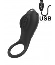 Alan - Anello Fallico Vibrante in Silicone Ricaricabile USB Nero