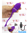 Ovetto vibrante in silicone lilla telecomandato ricaricabile con USB 5,6 x 2,8 cm.