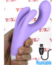 Vibratore Rabbit Triplo 19,2 x 3,5 cm. in Silicone Lilla Ricaricabile USB