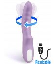 BrightPurple - Vibratore Rotante in Silicone 20 x 3,5 cm. Ricaricabile USB Lilla